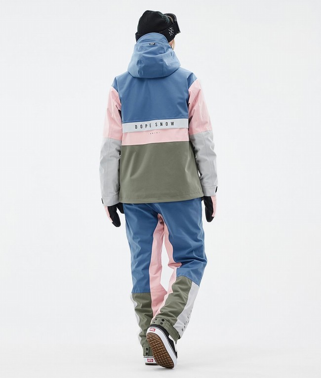 Women Dope Legacy Track W Snowboard Jackets Blue / Grey / Light Grey / Pink | ADOTLFN-18