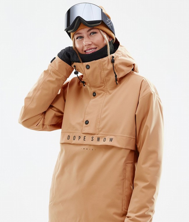 Women Dope Legacy W Ski Jackets Khaki / Yellow | OFXREQG-05