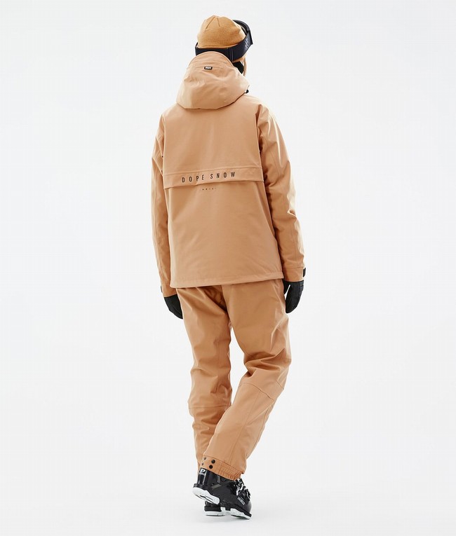 Women Dope Legacy W Ski Jackets Khaki / Yellow | OFXREQG-05