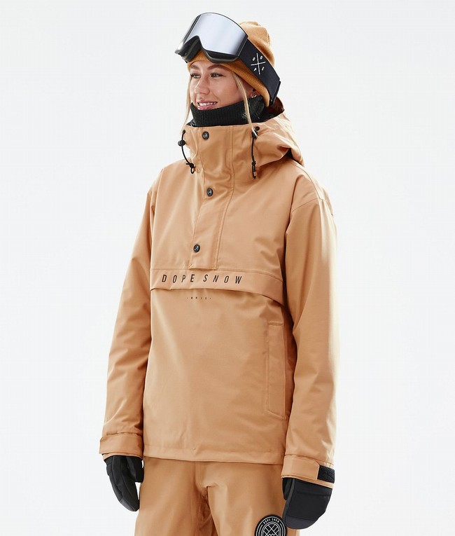 Women Dope Legacy W Ski Jackets Khaki / Yellow | OFXREQG-05