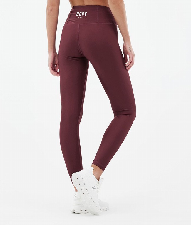 Women Dope Lofty Leggings Burgundy | RBHVFUP-06