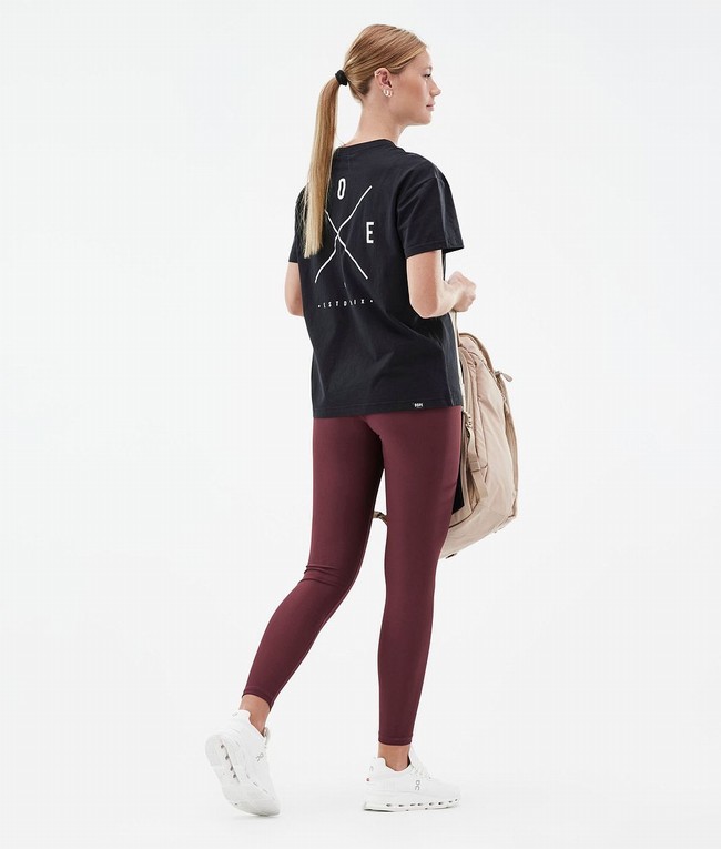 Women Dope Lofty Leggings Burgundy | RBHVFUP-06