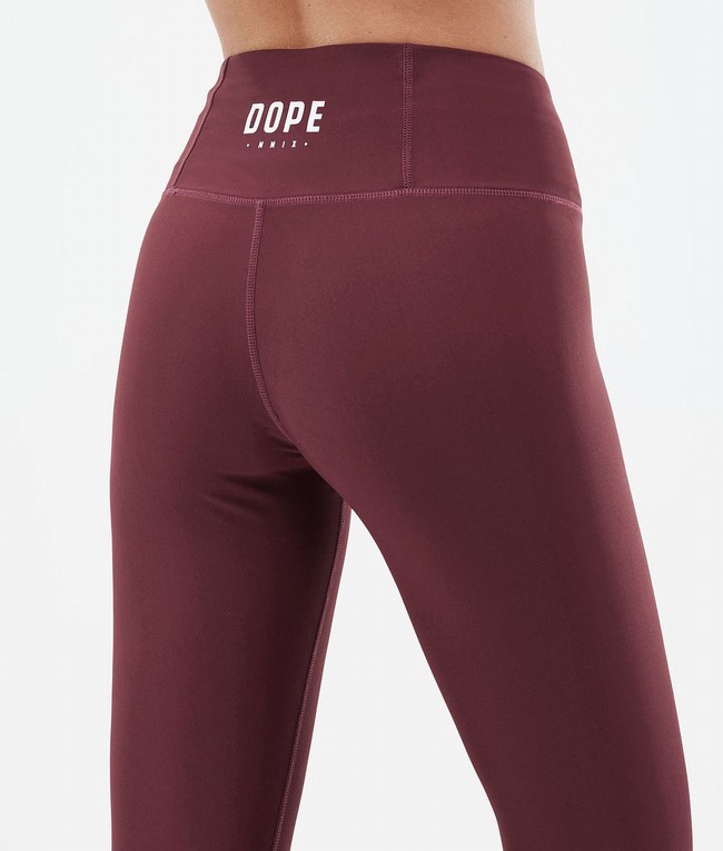 Women Dope Lofty Leggings Burgundy | RBHVFUP-06