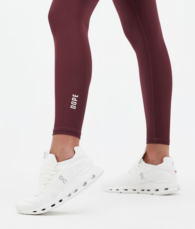 Women Dope Lofty Leggings Burgundy | RBHVFUP-06