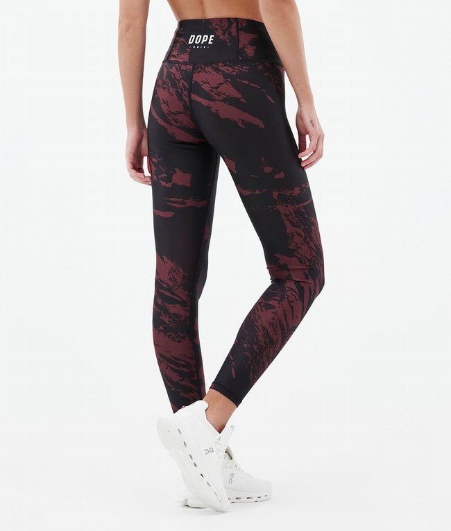 Women Dope Lofty Leggings Burgundy | UEXCMGQ-83