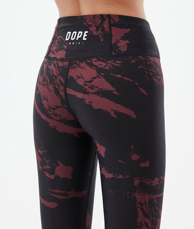 Women Dope Lofty Leggings Burgundy | UEXCMGQ-83