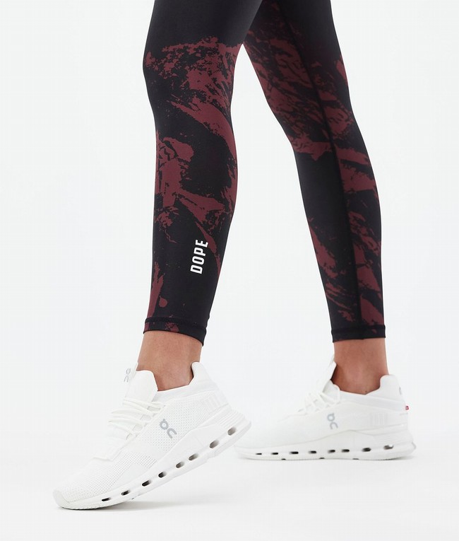 Women Dope Lofty Leggings Burgundy | UEXCMGQ-83