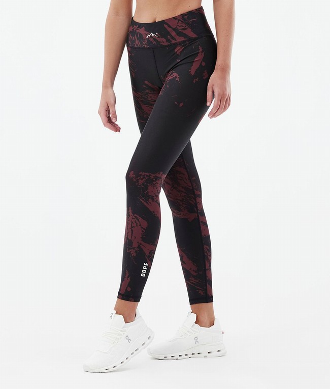 Women Dope Lofty Leggings Burgundy | UEXCMGQ-83