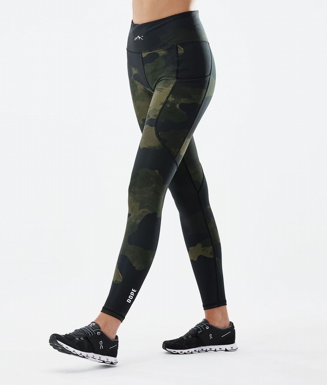 Women Dope Lofty Tech 2022 Leggings Green / Camo | LZUVBTJ-74