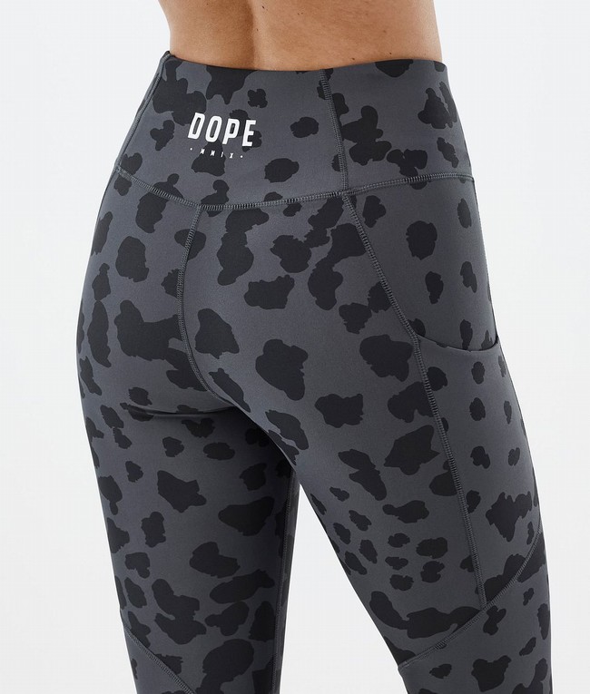 Women Dope Lofty Tech Leggings Black / Grey | XNUKEOA-25