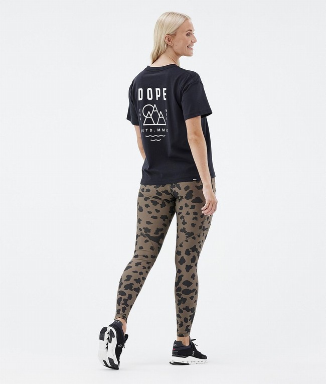 Women Dope Lofty Tech Leggings Black / Grey | IDRCNFE-59