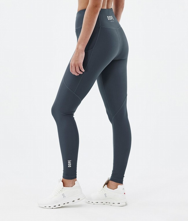 Women Dope Lofty Tech Leggings Blue | USMKGBZ-85