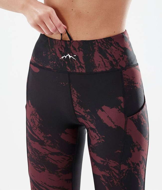 Women Dope Lofty Tech Leggings Burgundy | EJUHKYC-36