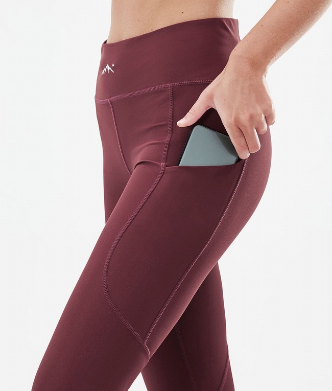 Women Dope Lofty Tech Leggings Burgundy | FRDLJMU-24