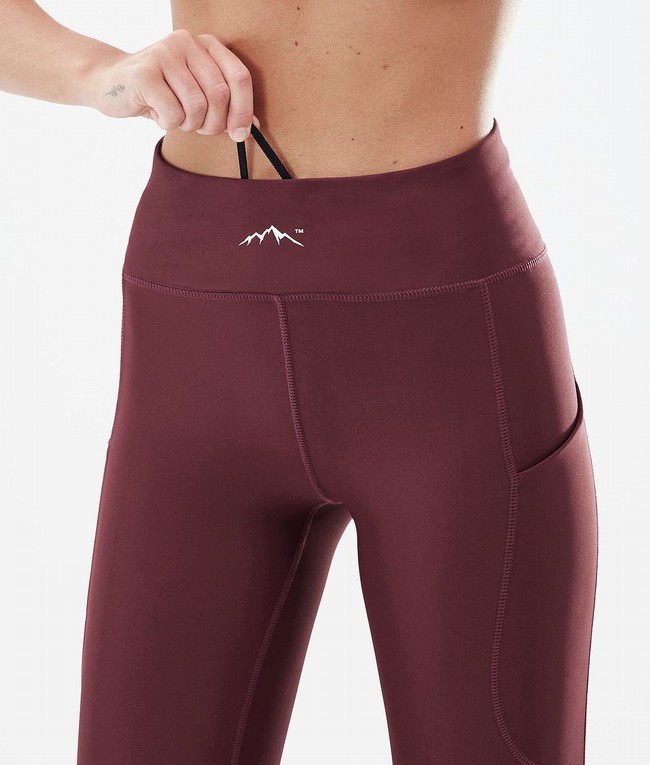 Women Dope Lofty Tech Leggings Burgundy | FRDLJMU-24