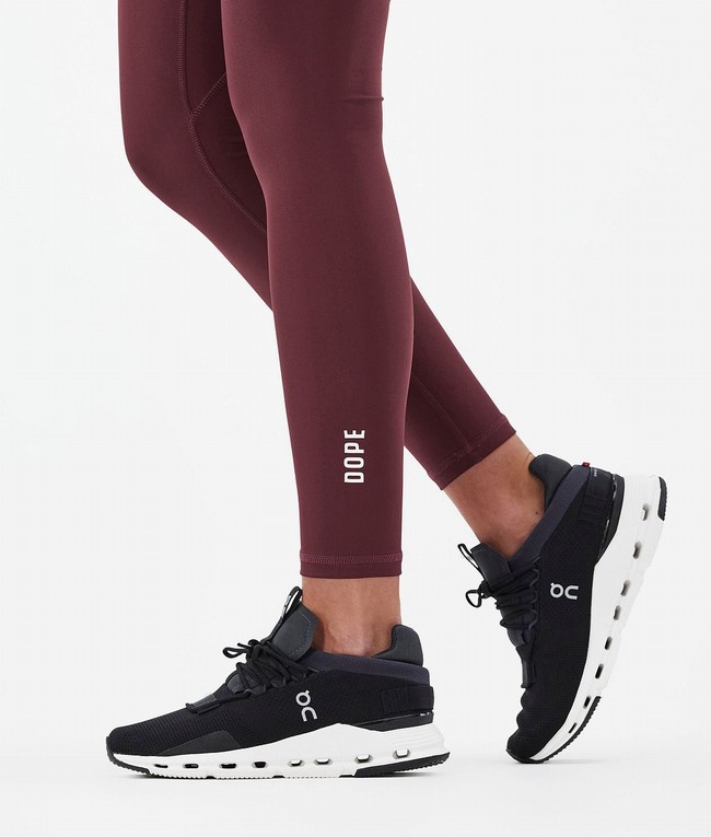 Women Dope Lofty Tech Leggings Burgundy | FRDLJMU-24