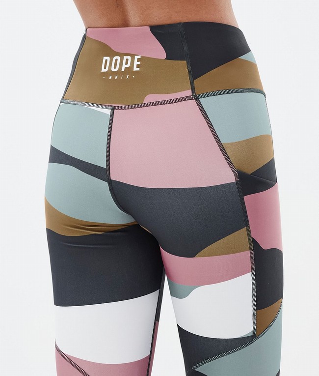 Women Dope Lofty Tech Leggings Gold / Pink | EHNDCSX-79