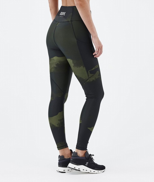 Women Dope Lofty Tech Leggings Green / Camo | YBNVLDH-51