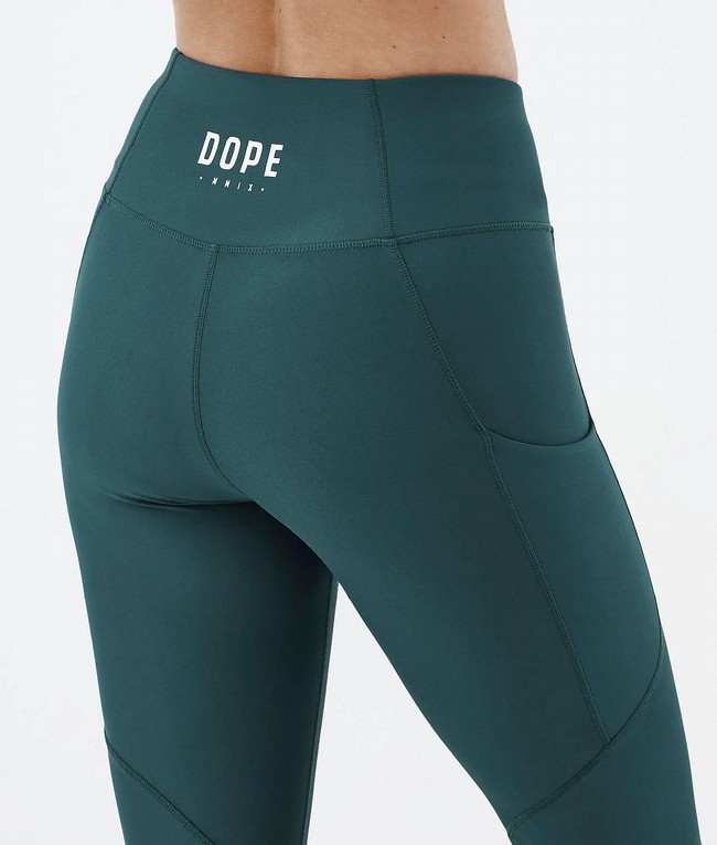 Women Dope Lofty Tech Leggings Green | VQMKBGO-51