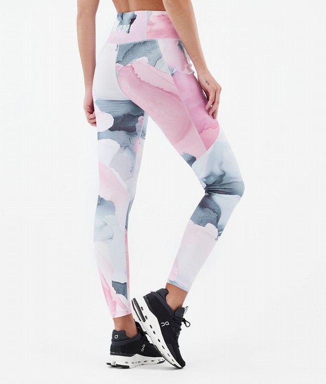 Women Dope Lofty Tech Leggings Pink / Grey / White | TSLBIXZ-54