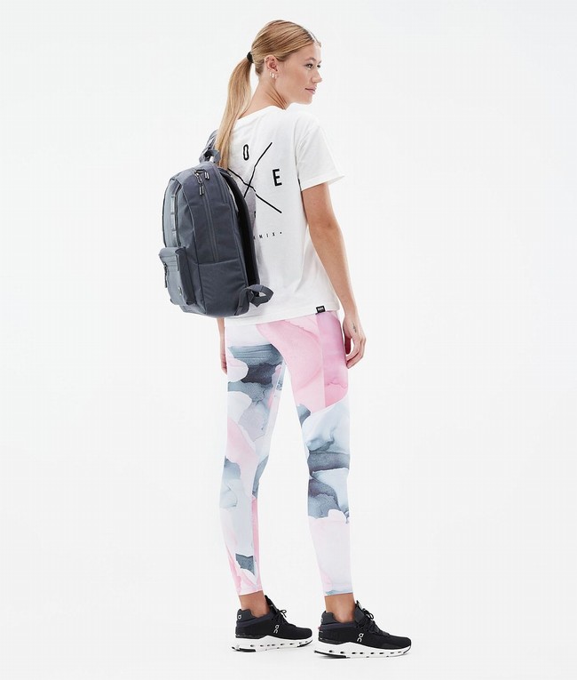 Women Dope Lofty Tech Leggings Pink / Grey / White | TSLBIXZ-54