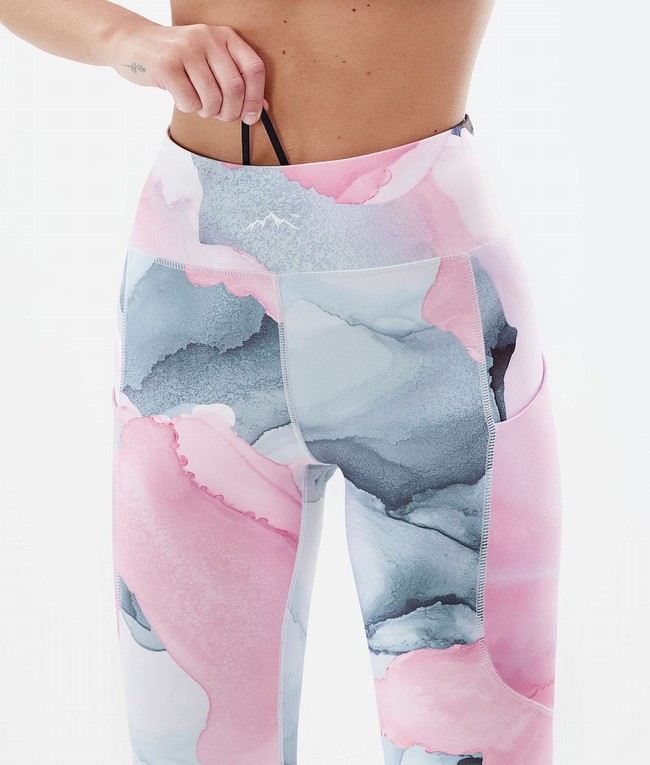 Women Dope Lofty Tech Leggings Pink / Grey / White | TSLBIXZ-54