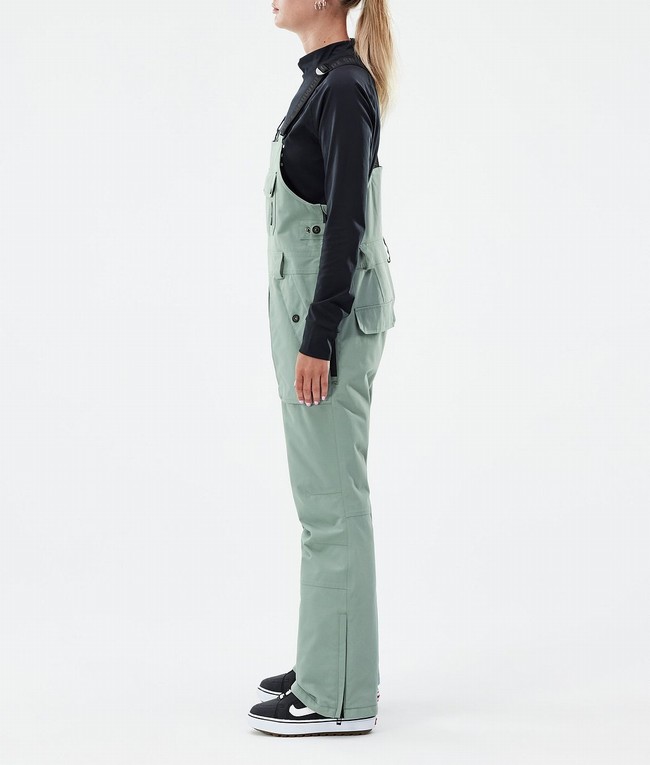 Women Dope Notorious B.I.B W Snowboard Pants Green | OYXQRFD-58