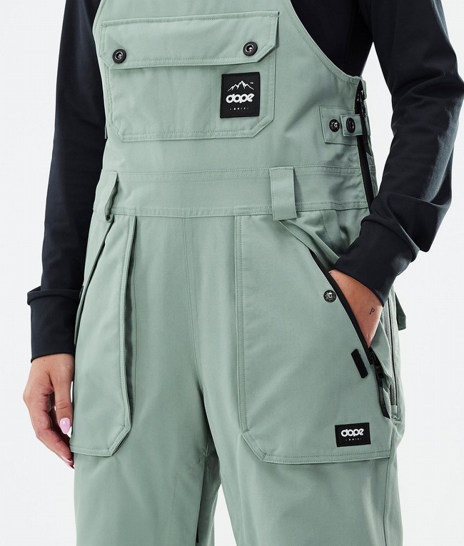 Women Dope Notorious B.I.B W Snowboard Pants Green | OYXQRFD-58