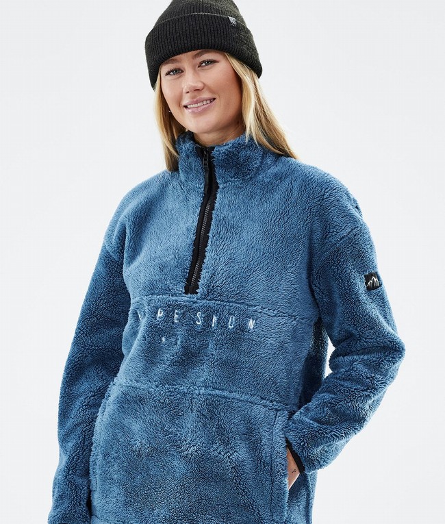 Women Dope Pile W 2022 Fleece Blue / Grey | JSBVPQY-40