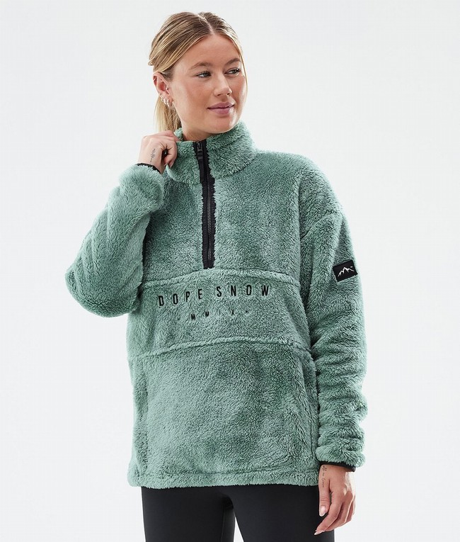 Women Dope Pile W Fleece Green | XIVNHKE-70