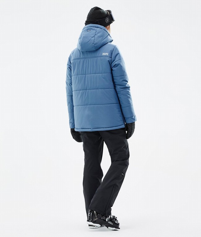 Women Dope Puffer W 2023 Ski Jackets Blue / Grey | LSAFIWY-68