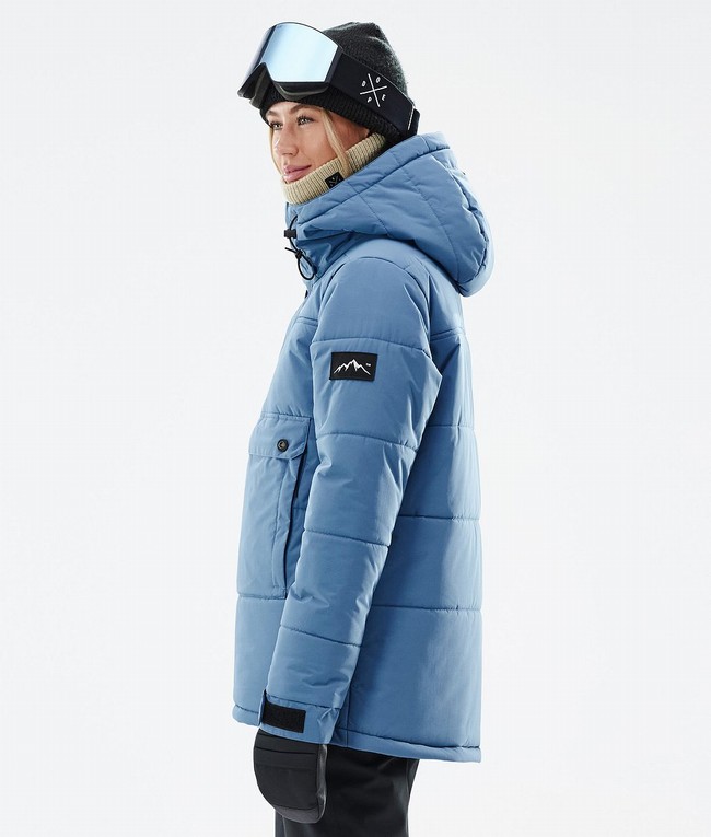 Women Dope Puffer W 2023 Ski Jackets Blue / Grey | LSAFIWY-68