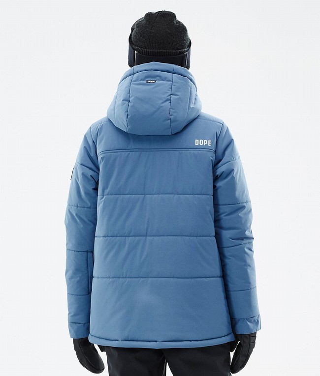 Women Dope Puffer W 2023 Ski Jackets Blue / Grey | LSAFIWY-68