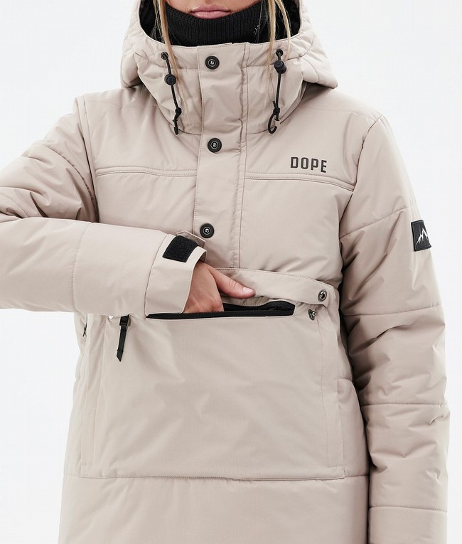 Women Dope Puffer W 2023 Ski Jackets Brown | VFQTOYJ-62