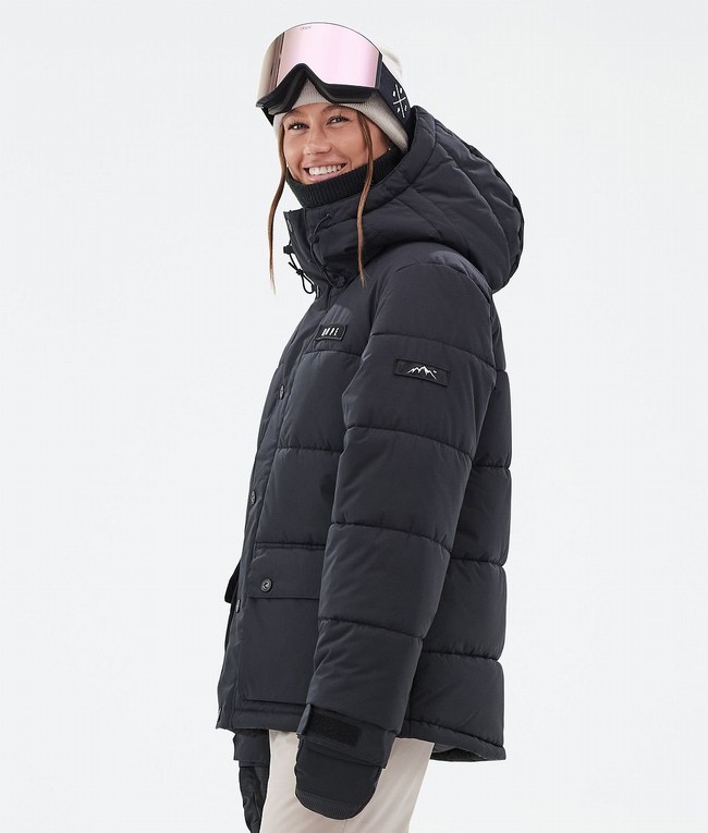 Women Dope Puffer W Full Zip Snowboard Jackets Black | QNCLZUB-27