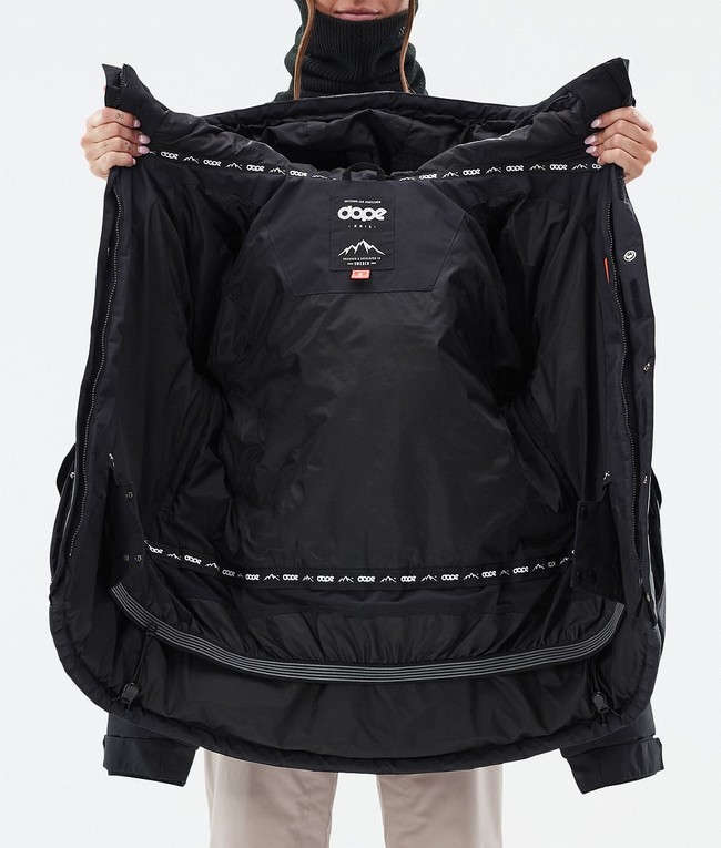 Women Dope Puffer W Full Zip Snowboard Jackets Black | QNCLZUB-27