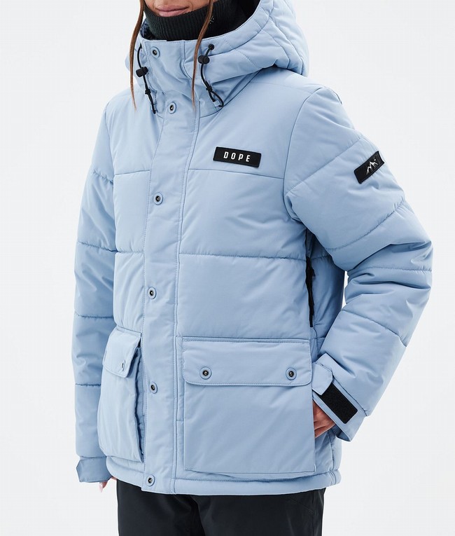 Women Dope Puffer W Full Zip Snowboard Jackets Light Blue | RFMHOEW-83