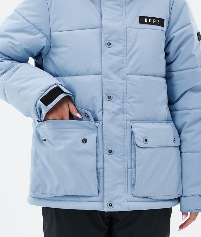 Women Dope Puffer W Full Zip Snowboard Jackets Light Blue | RFMHOEW-83