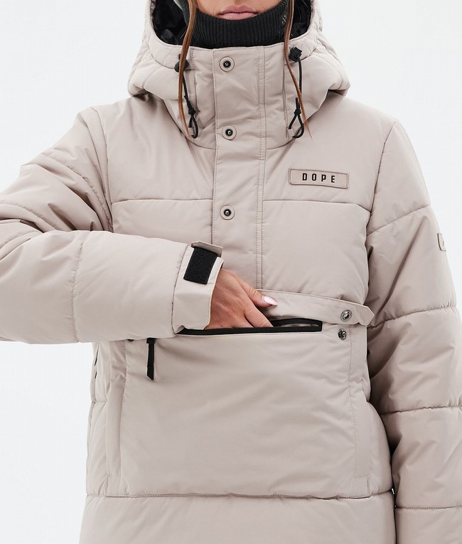 Women Dope Puffer W Ski Jackets Brown | SGVWLHX-71