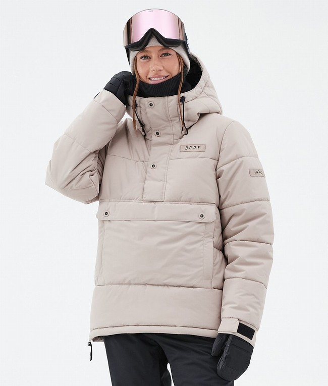 Women Dope Puffer W Ski Jackets Brown | SGVWLHX-71