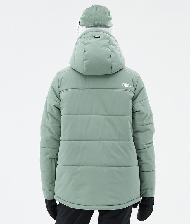 Women Dope Puffer W Ski Jackets Green | RNJDXTV-84