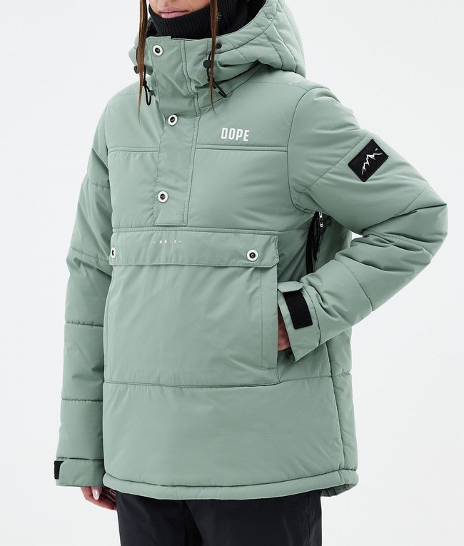 Women Dope Puffer W Ski Jackets Green | RNJDXTV-84