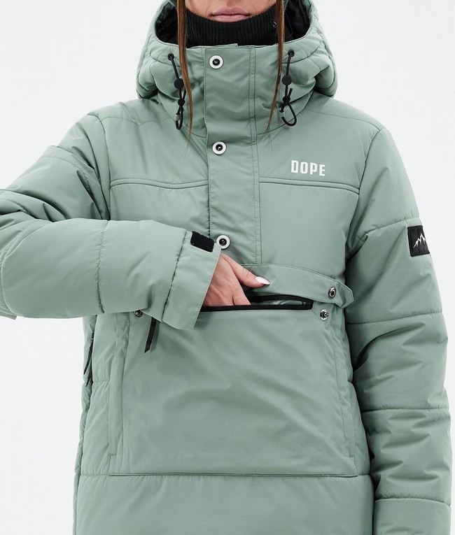 Women Dope Puffer W Ski Jackets Green | RNJDXTV-84