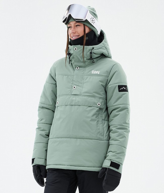 Women Dope Puffer W Ski Jackets Green | RNJDXTV-84