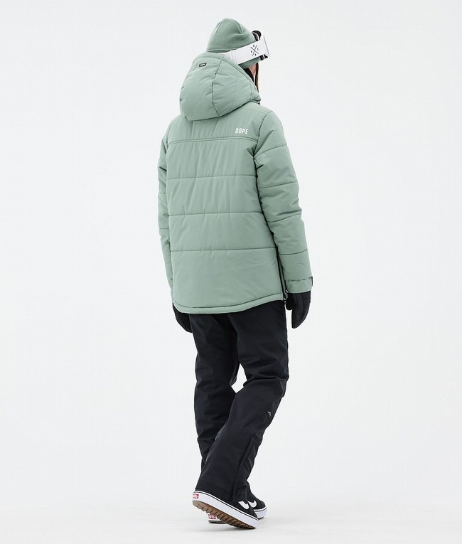 Women Dope Puffer W Snowboard Jackets Green | NMTXREF-28