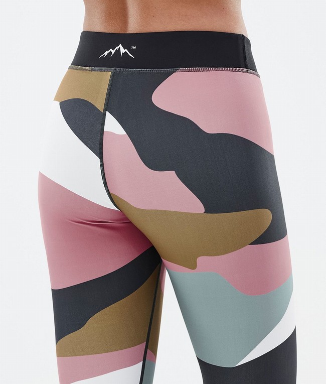 Women Dope Razor Leggings Gold / Pink | WIMRQSD-49