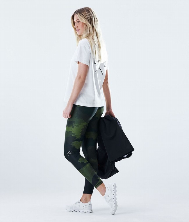 Women Dope Razor Leggings Green / Camo | LIUWEVQ-73