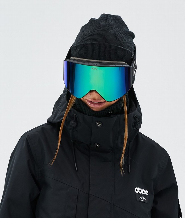 Women Dope Sight Snow Goggles Black / Green | AQEFZWV-92