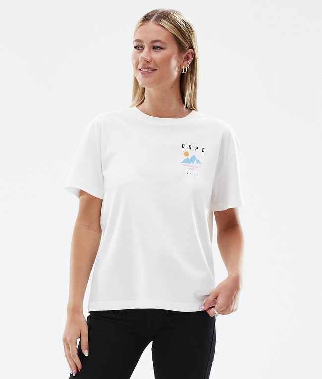 Women Dope Standard W 2022 T-shirts White / Deep Green | PAHTIFK-02