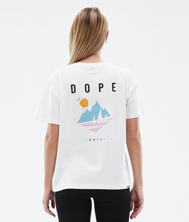 Women Dope Standard W 2022 T-shirts White / Deep Green | PAHTIFK-02